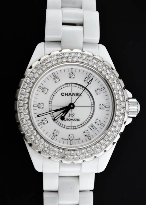 chanel watch white ceramic|chanel white watch with diamonds.